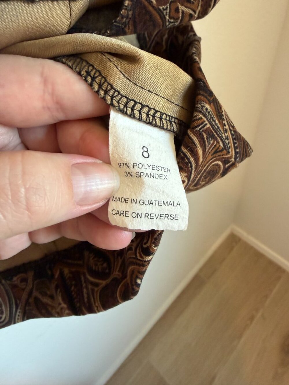 Briggs New York Vintage Y2K Brown Paisley Zip Jacket Blazer Retro 70s Size 8 - Picture 6 of 8